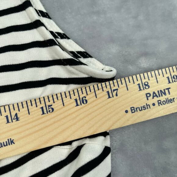 Worthington‎ Jumpsuit Womens Medium Black White Stripe Knit Cropped Wide Leg - Picture 8 of 16